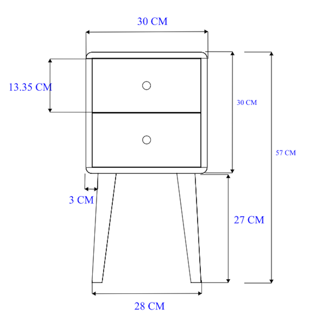 Scandinavian Light Oak Logan Narrow Bedside Table