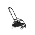 Stokke YOYO³ black stroller frame with wheels and curved handle, front bar