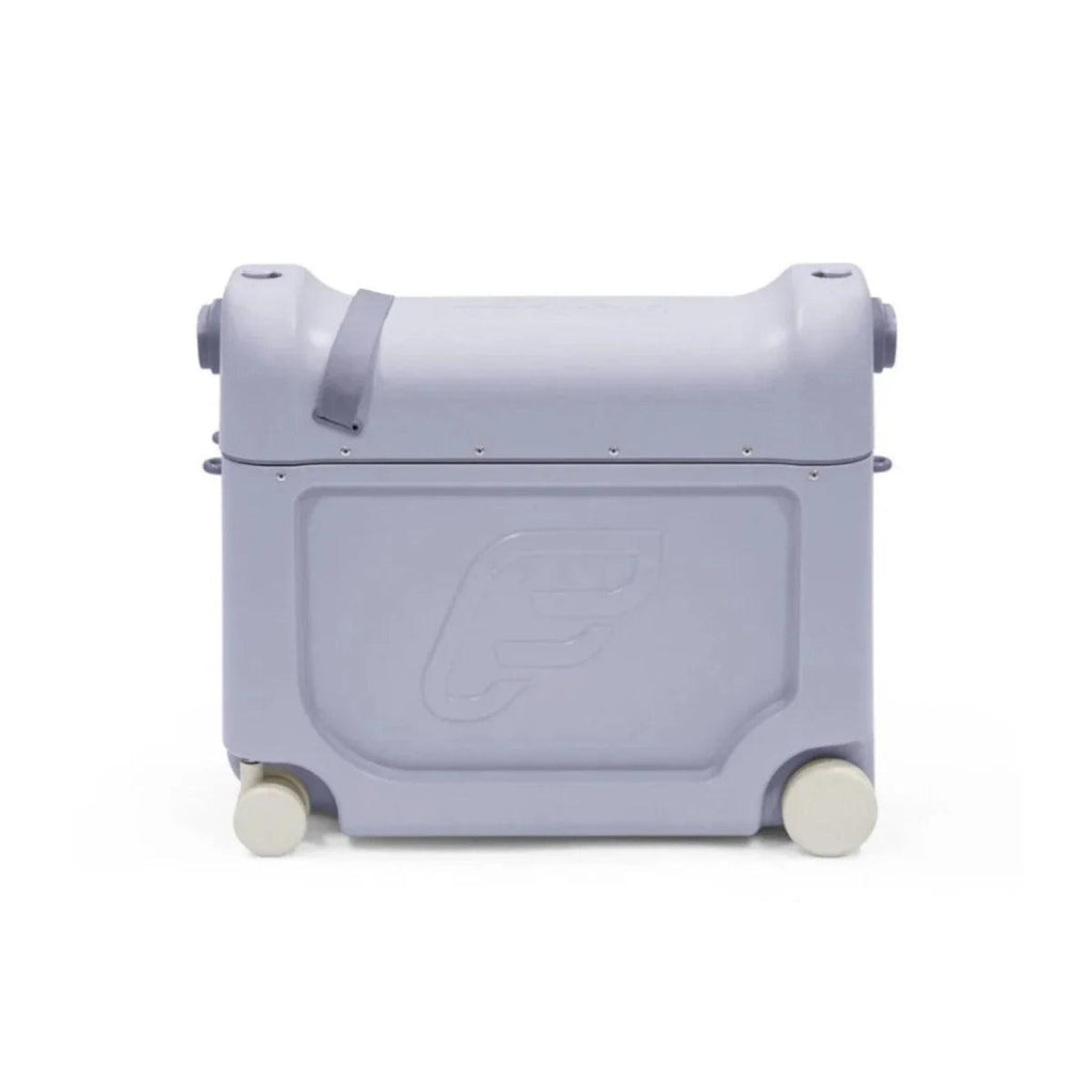 Kids travel bedbox in arctic blue with embossed lid panel and rolling wheels
