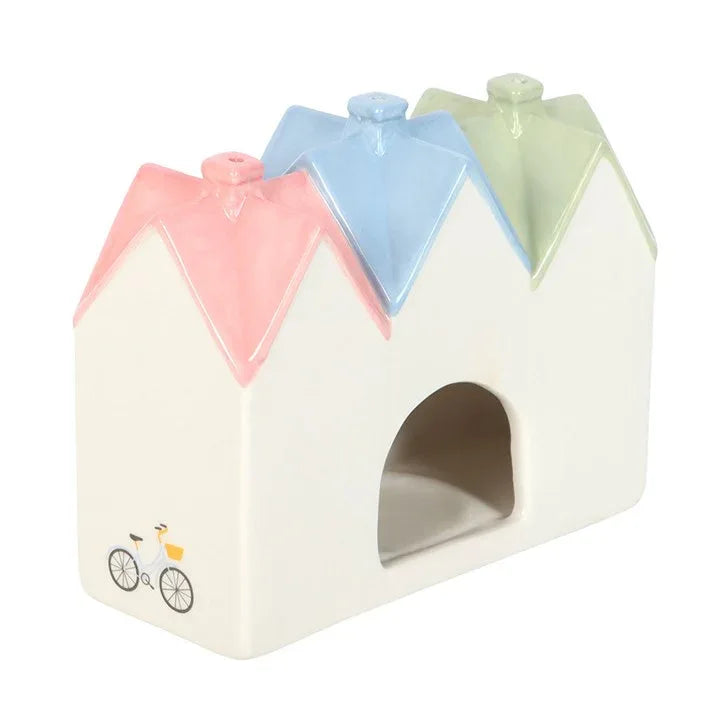 Pastel House Incense Cone Burner and Tealight Holder - Bobobiy