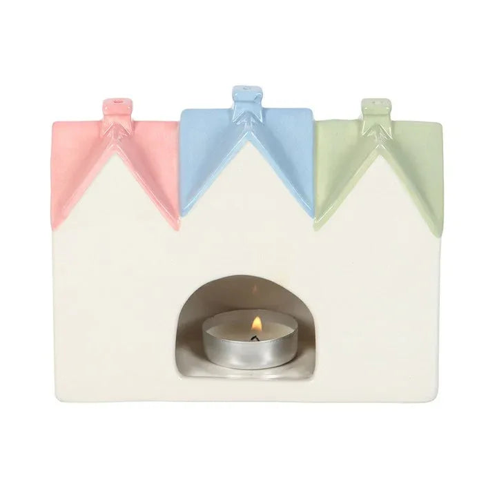 Pastel House Incense Cone Burner and Tealight Holder - Bobobiy