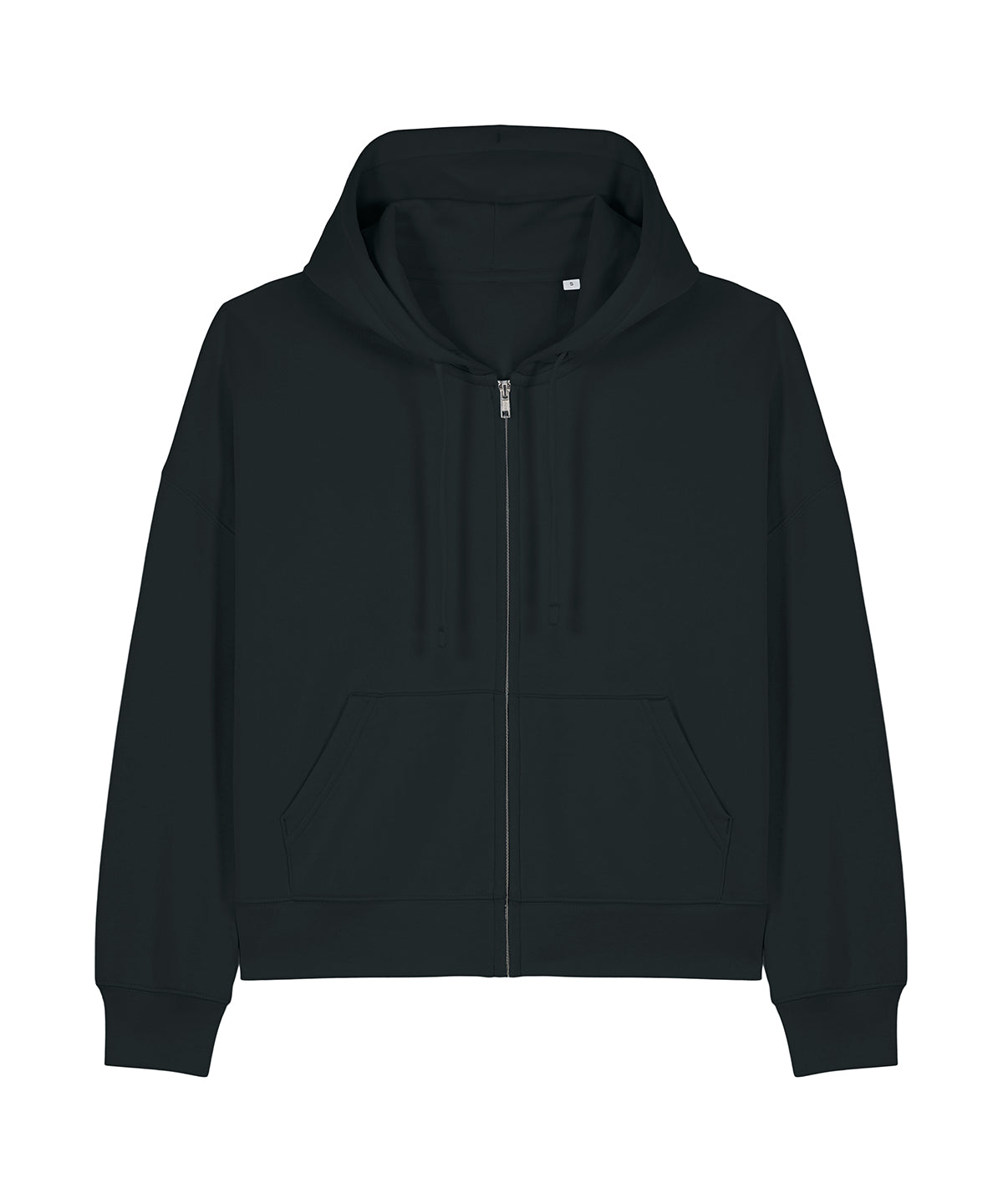 Organic Dropped Shoulder Zipped Hoodie: Womens