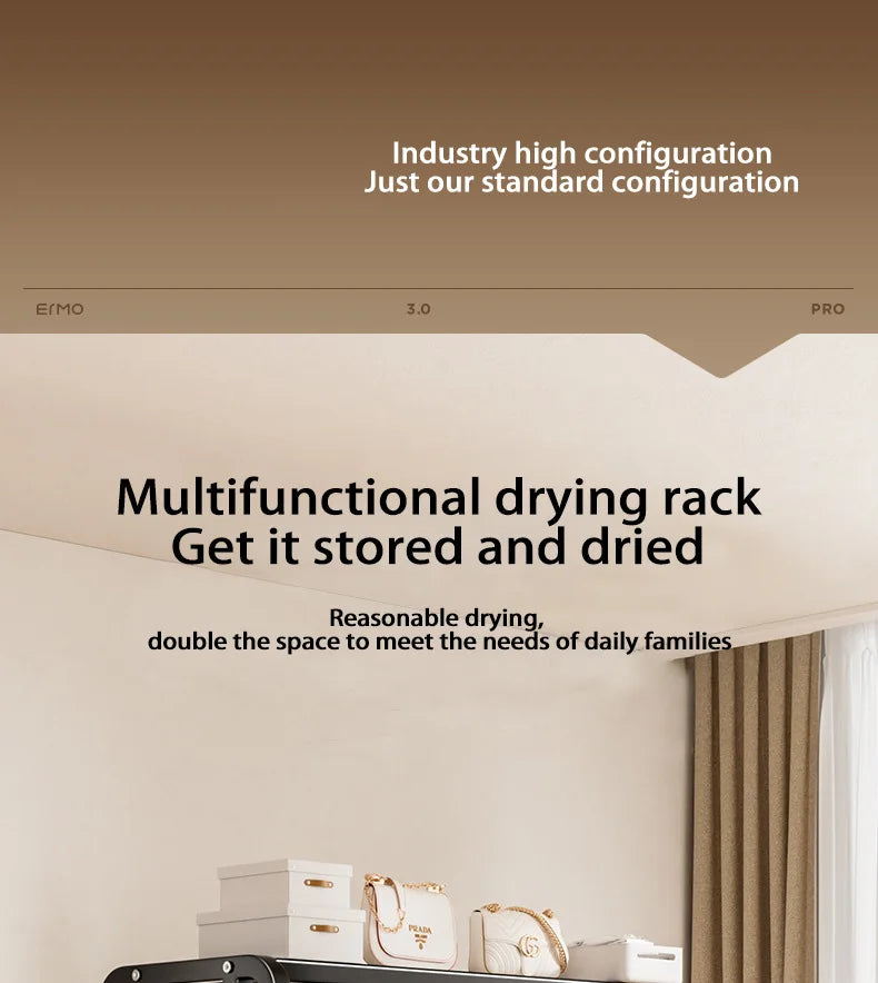 Movable Coat Rack With Universal Wheels Multifunctional Double-deck Simple Clothes Hanger Floor-Standing Bedroom Wardrobe