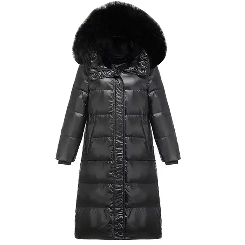 Women's Big Fur Waterproof Winter Hooded Jacket