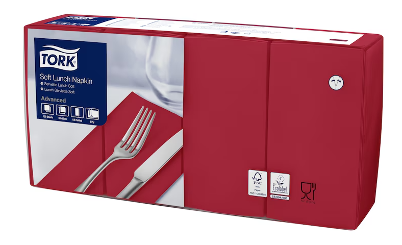 Tork Bordeaux Red Lunch Napkin 200PK