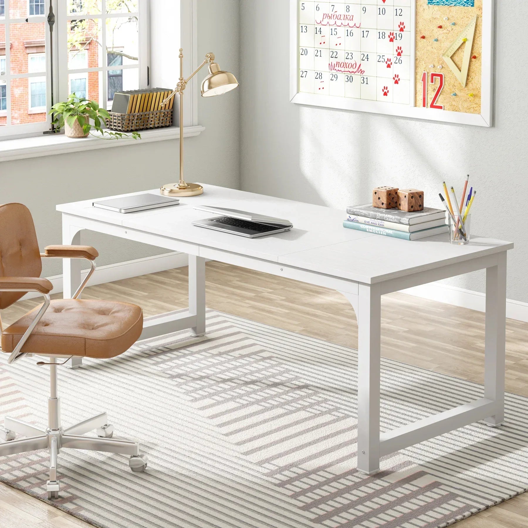 Tribesigns Modern Computer Desk Large Office Desk Computer Table Study Writing Desk Workstation for Home Office - Bobobiy