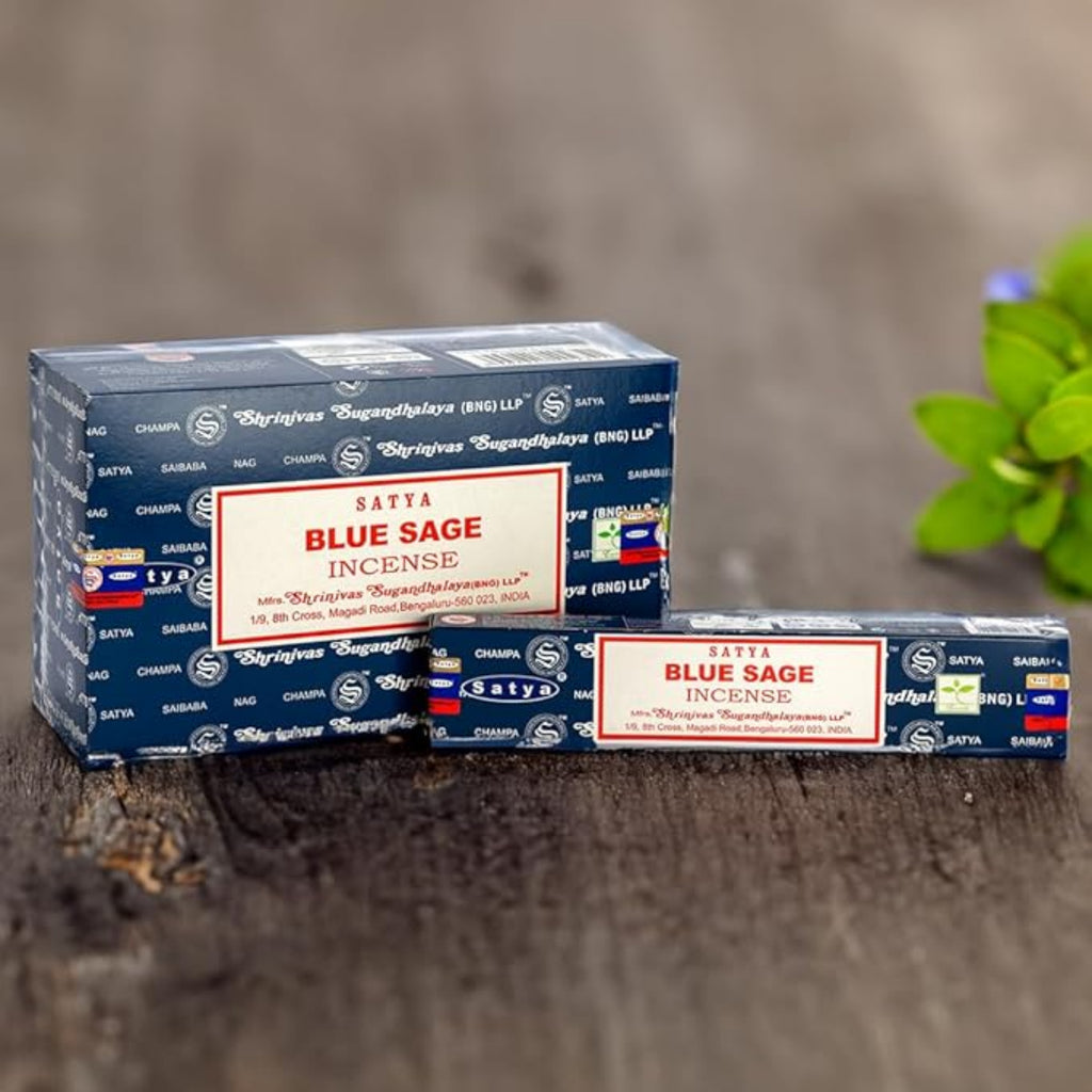 Set of 12 Packets of Blue Sage Incense Sticks by Satya