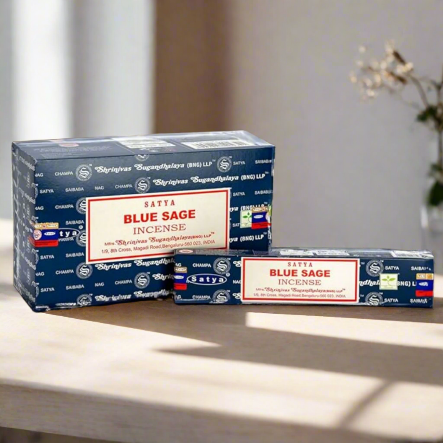 Set of 12 Packets of Blue Sage Incense Sticks by Satya