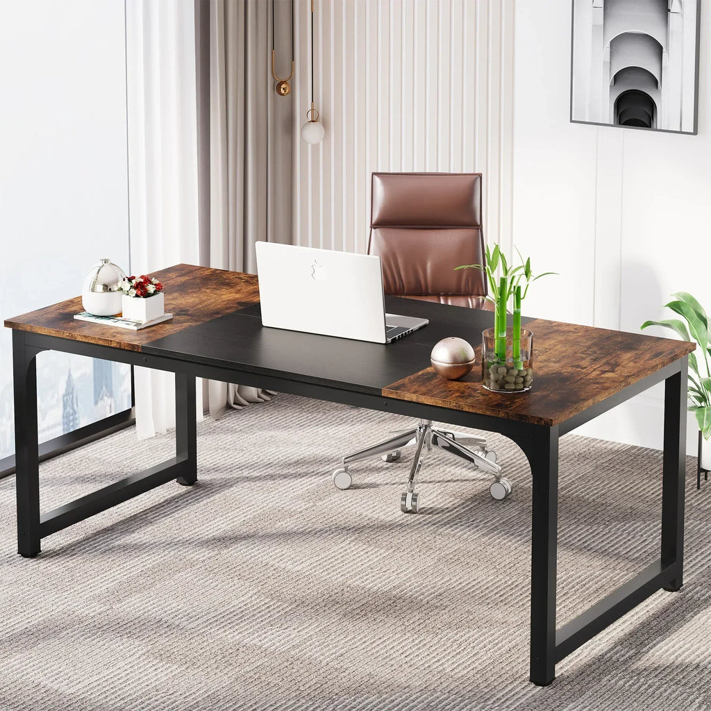 Tribesigns Modern Computer Desk Large Office Desk Computer Table Study Writing Desk Workstation for Home Office - Bobobiy