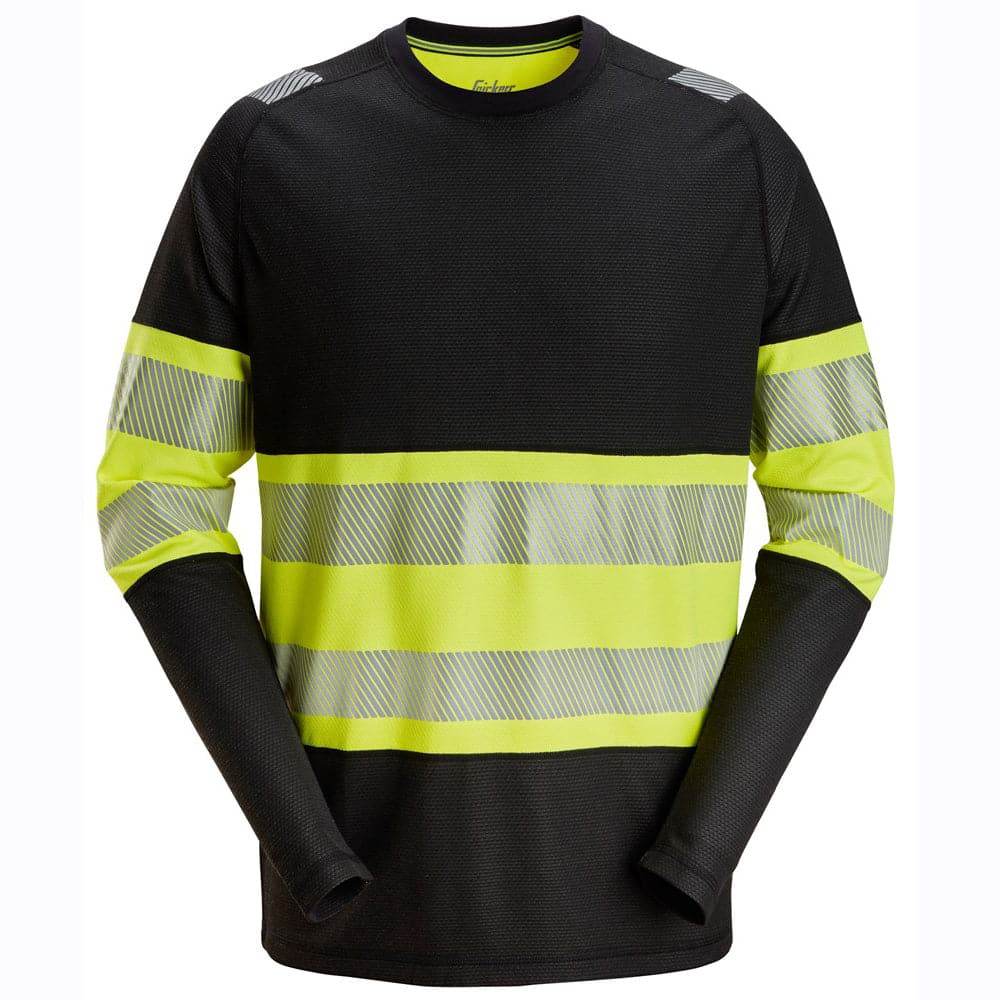 Snickers-2430-High-Vis-Class-1-Long-Sleeve-T-Shirt-Workwear-Nation-Ltd-2741 - Bobobiy
