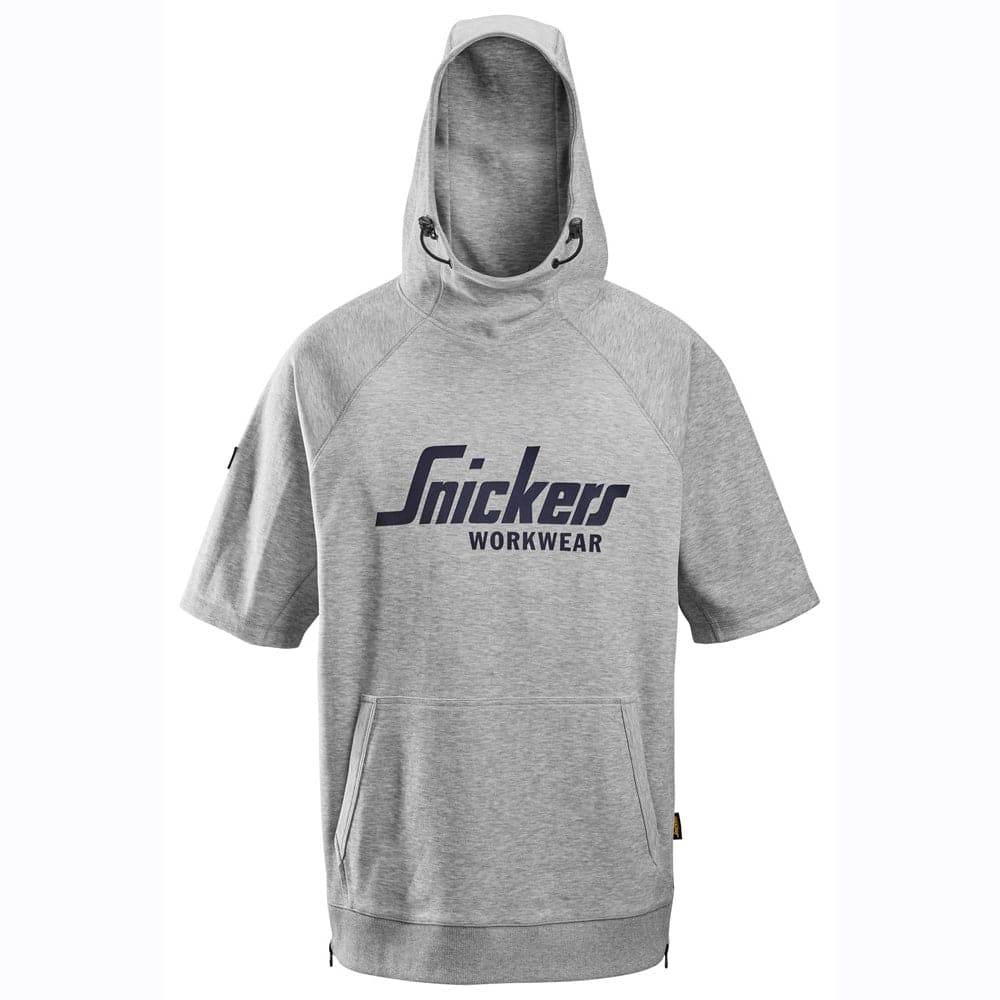 Snickers 2850 Logo Short Sleeve Hoodie Sweatshirt