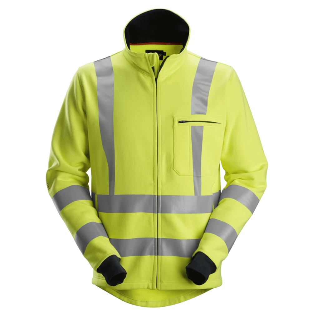 Snickers 2864 ProtecWork, Flame Retardant Anti-Static Full Zip Hi-Vis Sweatshirt, Class 3