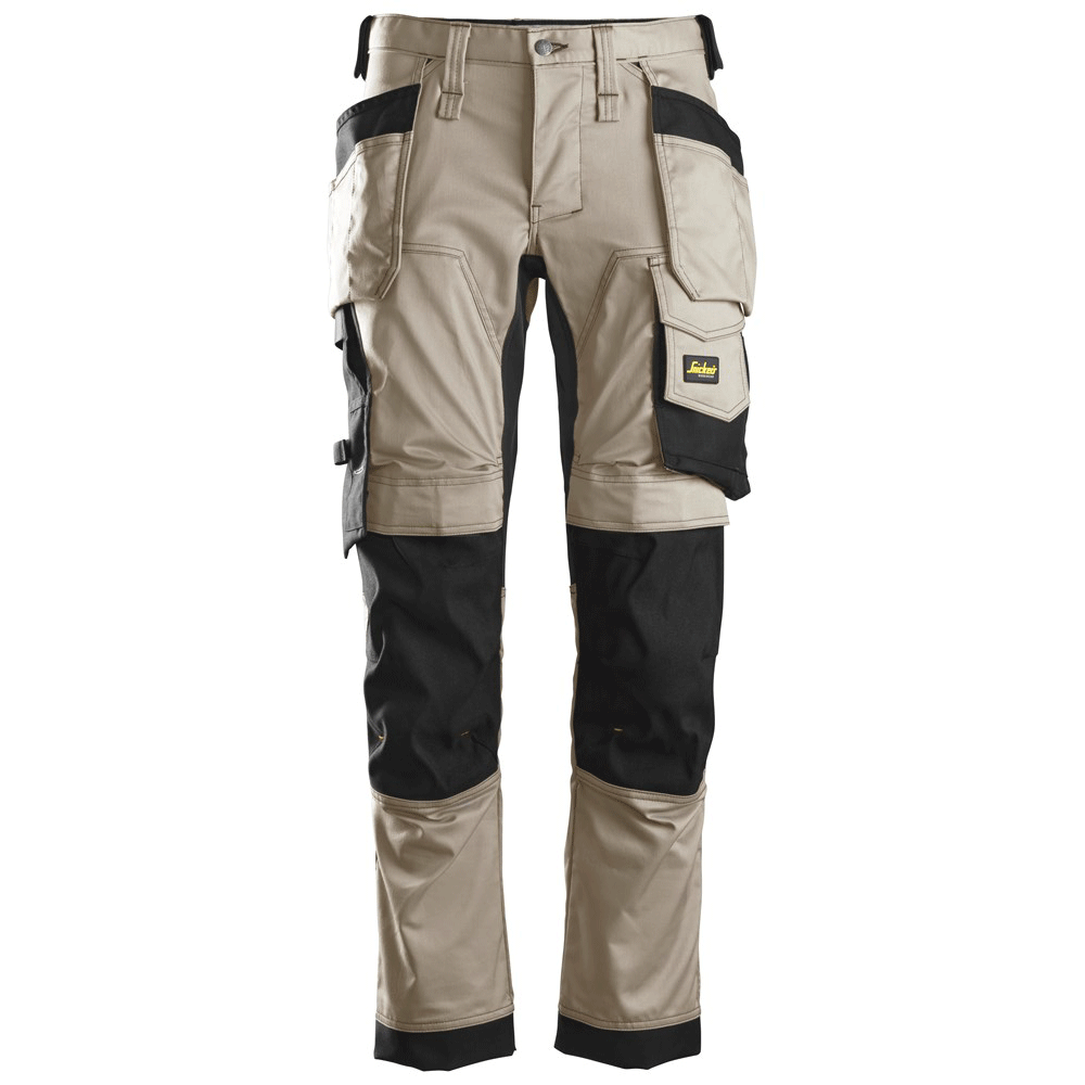 Snickers-6241-AllroundWork-Stretch-Work-Knee-Pad-Trousers-Holster-Pockets-Khaki-Black-Workwear-Nation-Ltd-9908 - Bobobiy