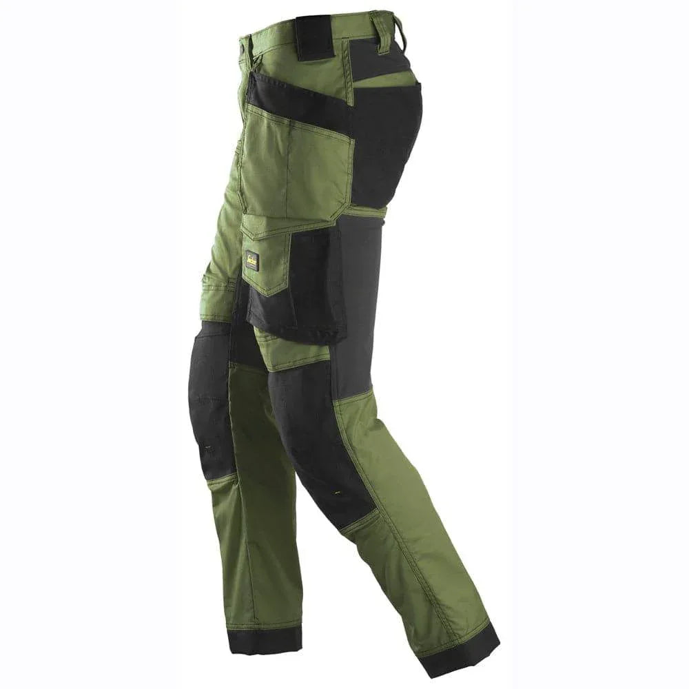 Snickers-6241-AllroundWork-Stretch-Work-Knee-Pad-Trousers-Holster-Pockets-Khaki-Green-Workwear-Nation-Ltd-1690 - Bobobiy