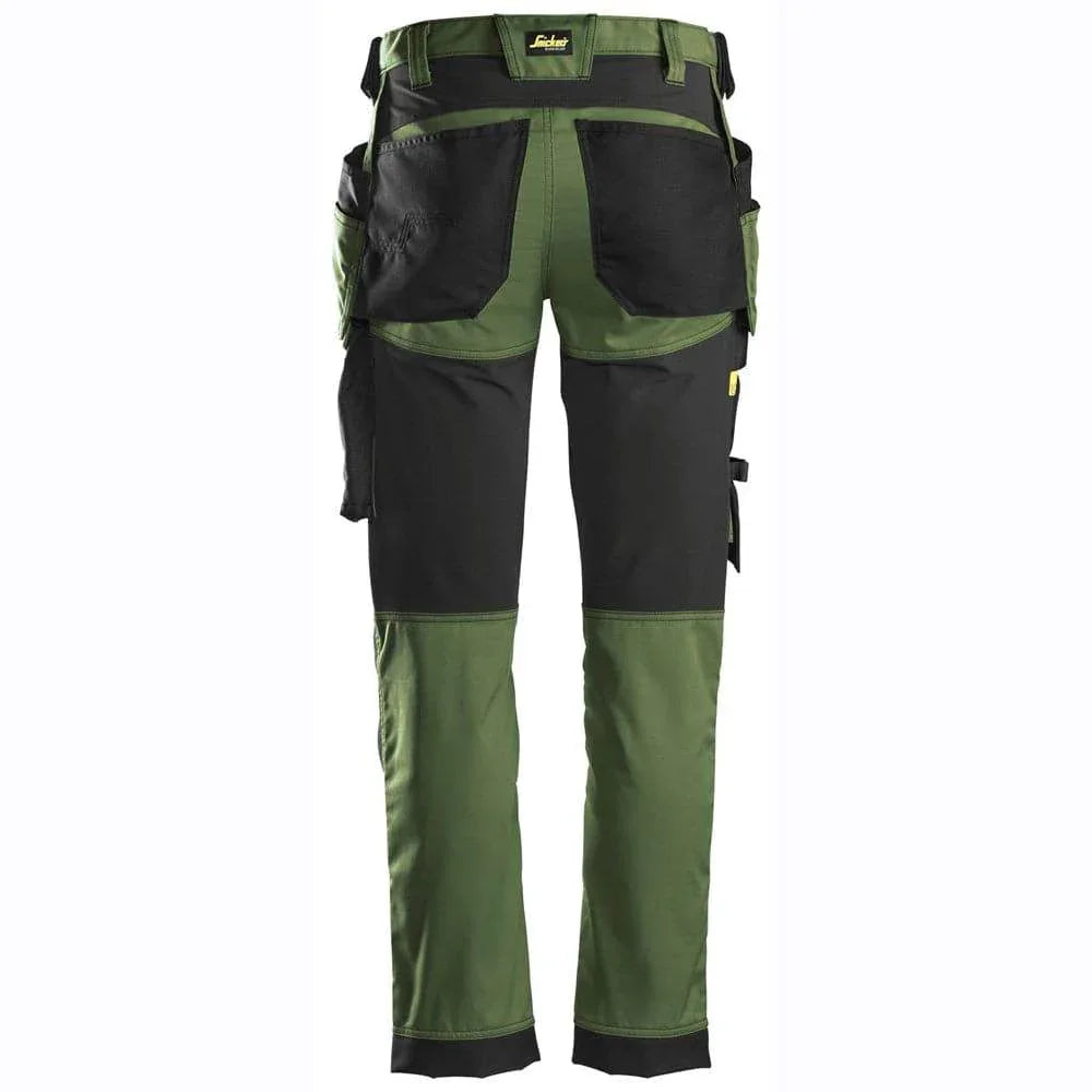 Snickers-6241-AllroundWork-Stretch-Work-Knee-Pad-Trousers-Holster-Pockets-Khaki-Green-Workwear-Nation-Ltd-7024 - Bobobiy