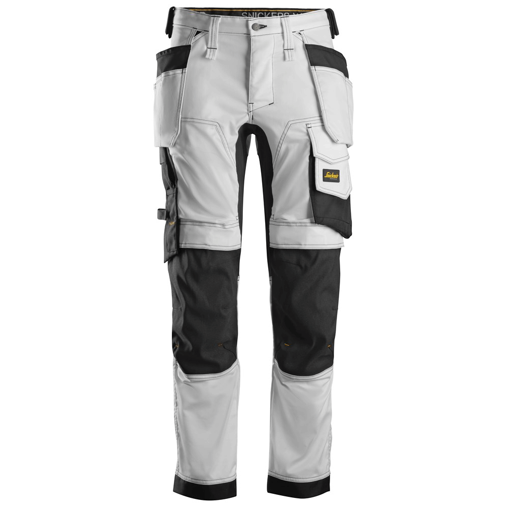 Snickers-6241-AllroundWork-Stretch-Work-Knee-Pad-Trousers-Holster-Pockets-White-Black-Workwear-Nation-Ltd-9779 - Bobobiy