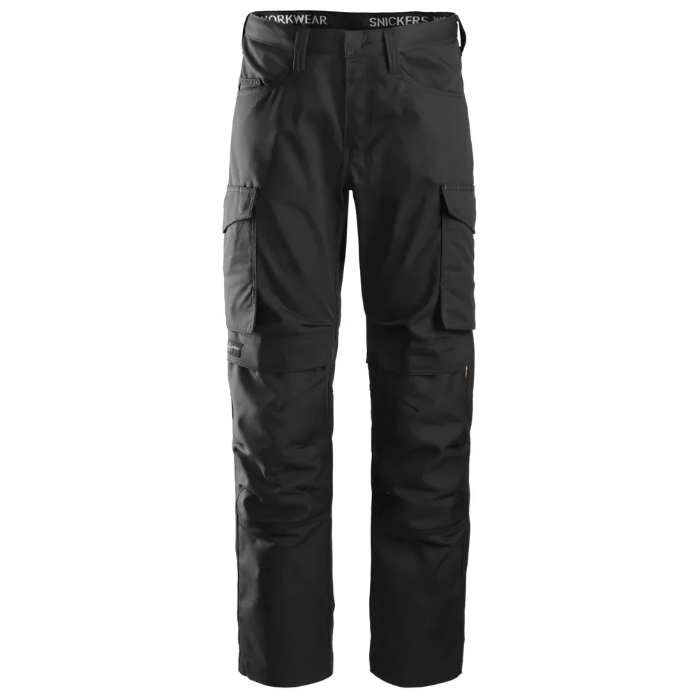 Snickers 6801 Service Trousers + Knee Pockets Black 35" Waist - 30" Leg - Snickers Size 100 - Bobobiy