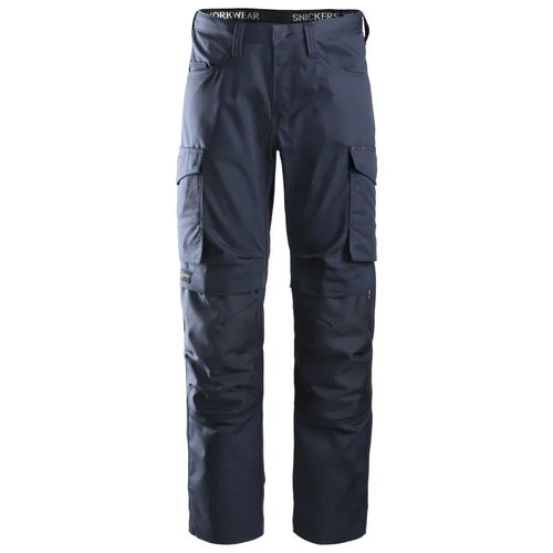 Snickers 6801 Service Trousers + Knee Pockets Navy Blue 50" Waist - 32" Leg - Snickers Size 64 - Bobobiy