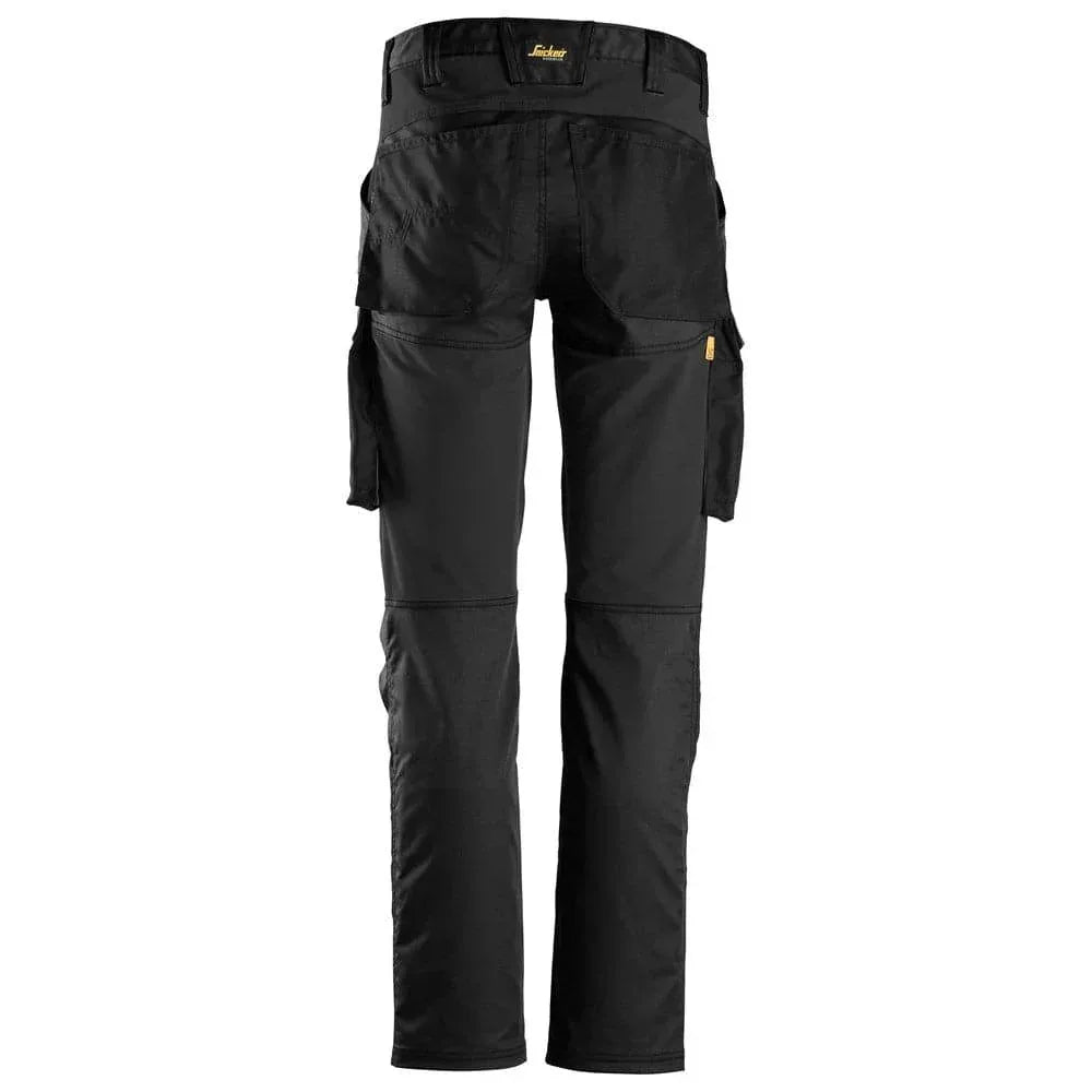 Snickers 6803 AllroundWork, Stretch Trousers without Knee Pockets Black, 31" Waist 28" Leg-Snickers 192 - Bobobiy