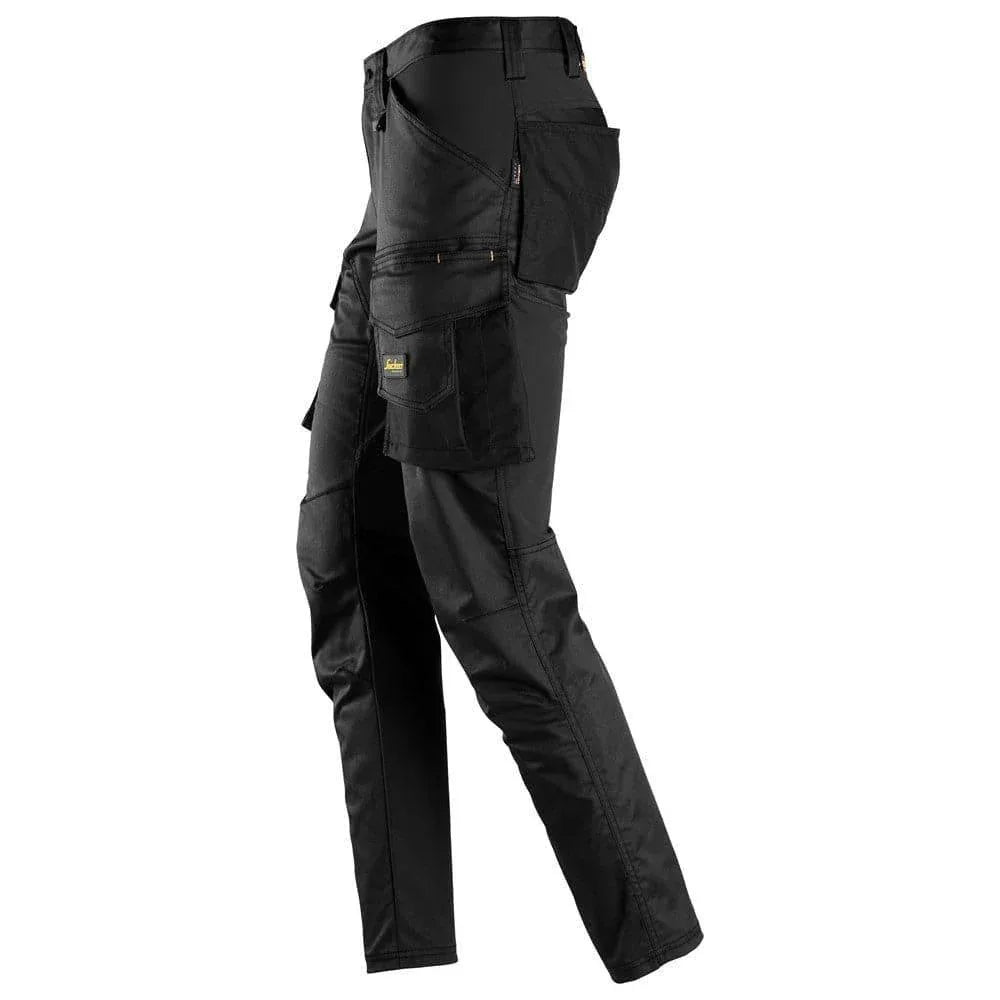 Snickers 6803 AllroundWork, Stretch Trousers without Knee Pockets Black, 31" Waist 28" Leg-Snickers 192 - Bobobiy