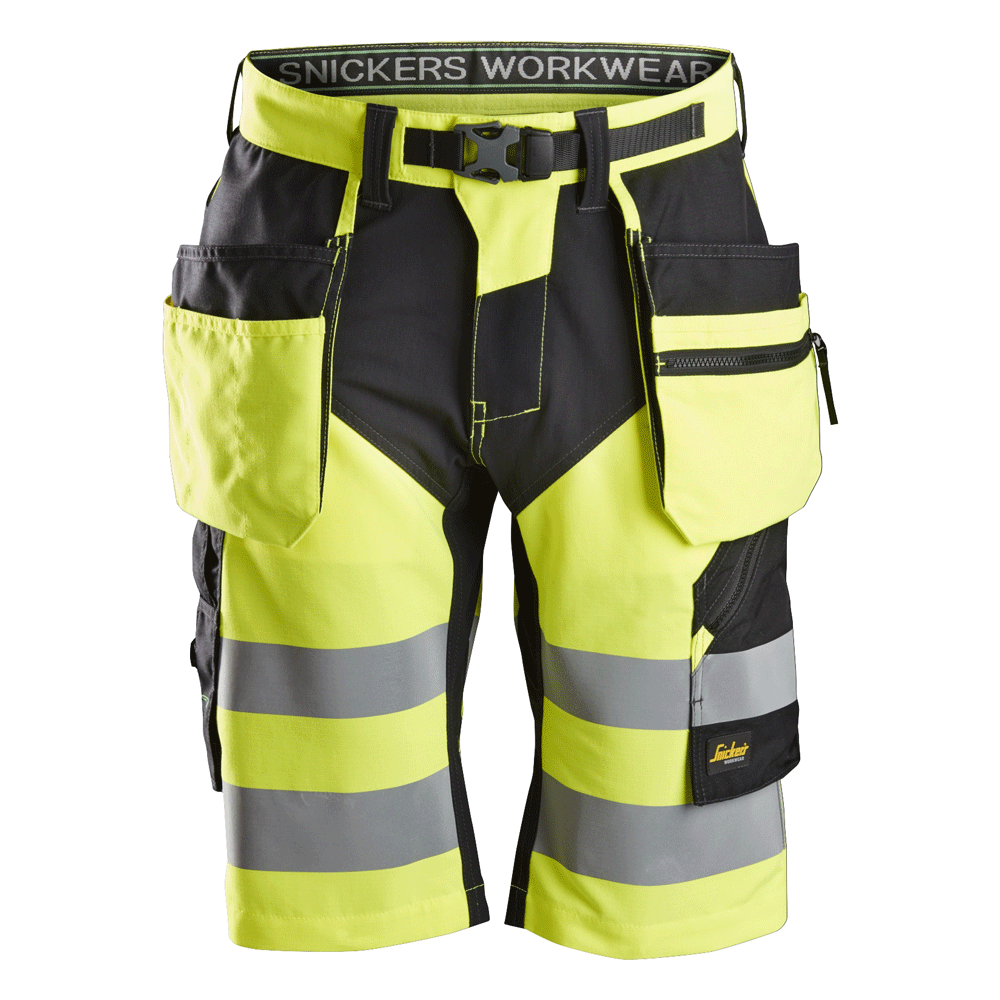 Snickers-6933-FlexiWork-Hi-Vis-Holster-Pocket-Shorts-Class-1-Workwear-Nation-Ltd-9801 - Bobobiy