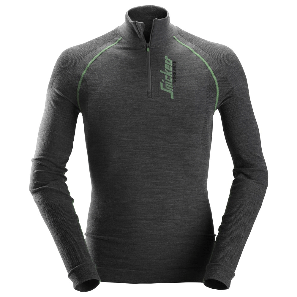 Snickers-9441-FlexiWork-Seamless-Wool-Long-Sleeve-1-2-Zip-Shirt-Workwear-Nation-Ltd-1178 - Bobobiy