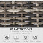 Outdoor rattan wicker corner sofa chair frame with woven crosshatch texture