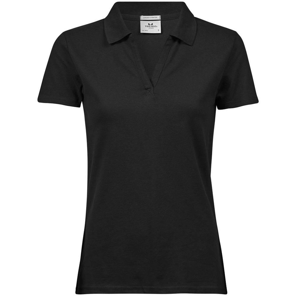 Tee Jays 1409 Ladies Luxury Stretch V Neck Polo Shirt - Bobobiy