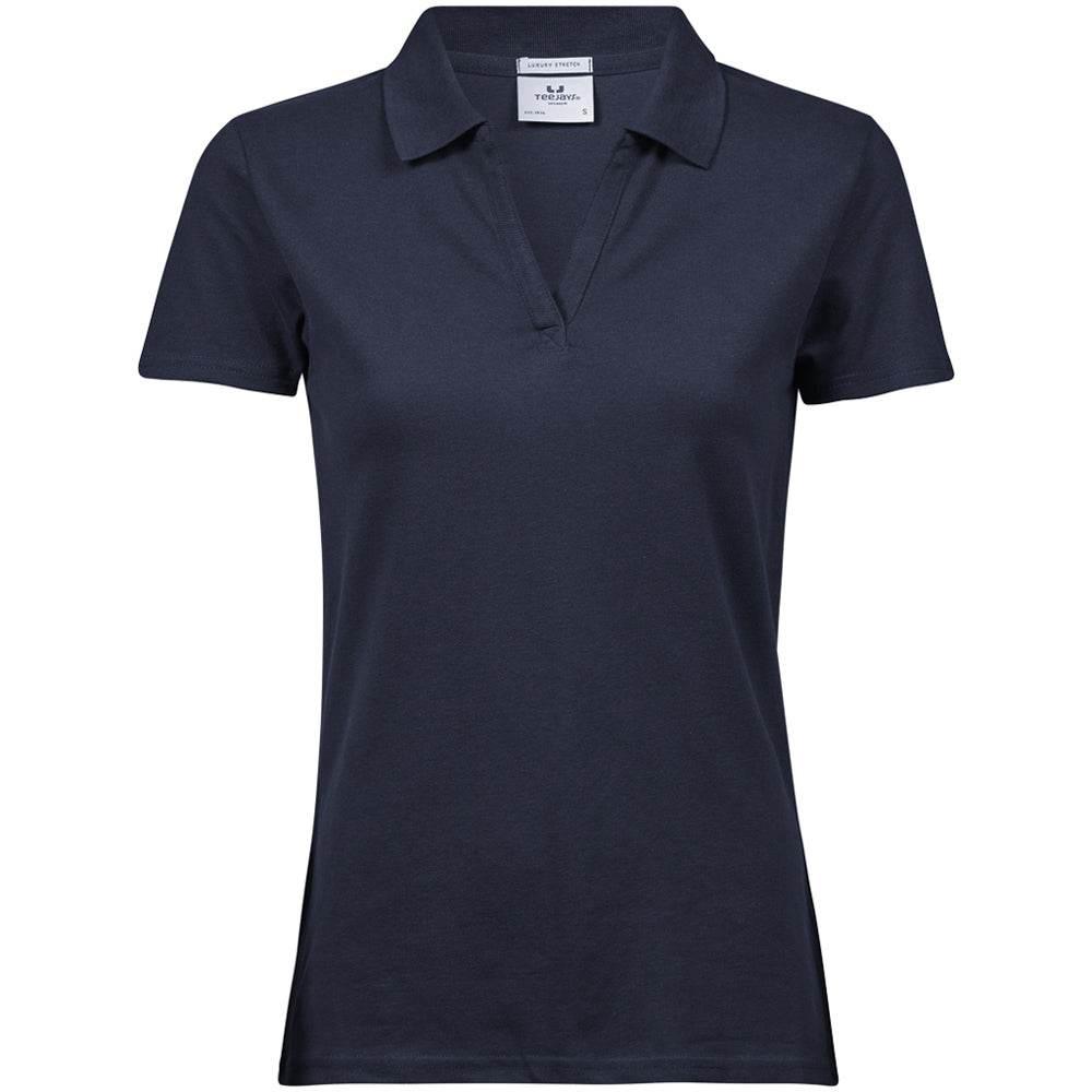 Tee Jays 1409 Ladies Luxury Stretch V Neck Polo Shirt - Bobobiy