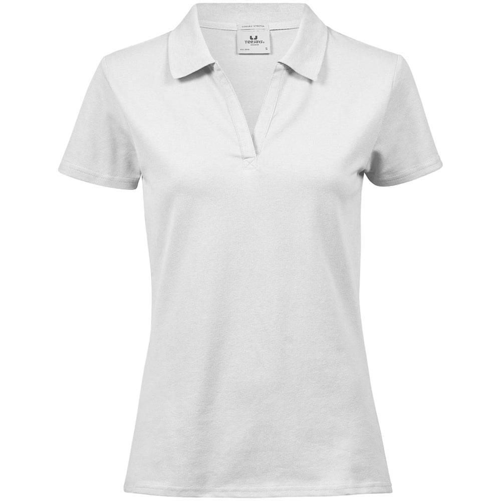 Tee Jays 1409 Ladies Luxury Stretch V Neck Polo Shirt - Bobobiy