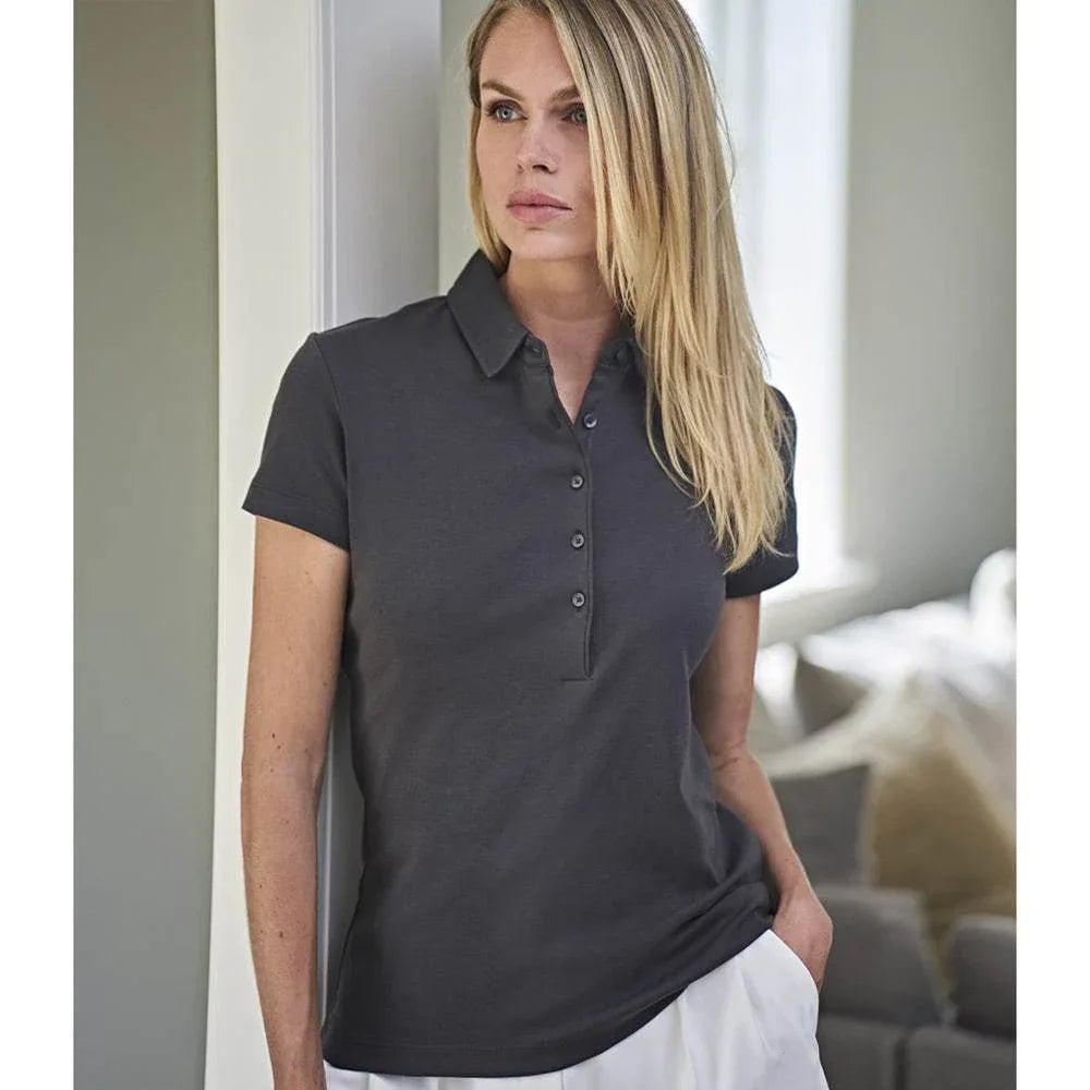 Tee Jays 1441 Ladies Pima Cotton Interlock Polo Shirt - Bobobiy
