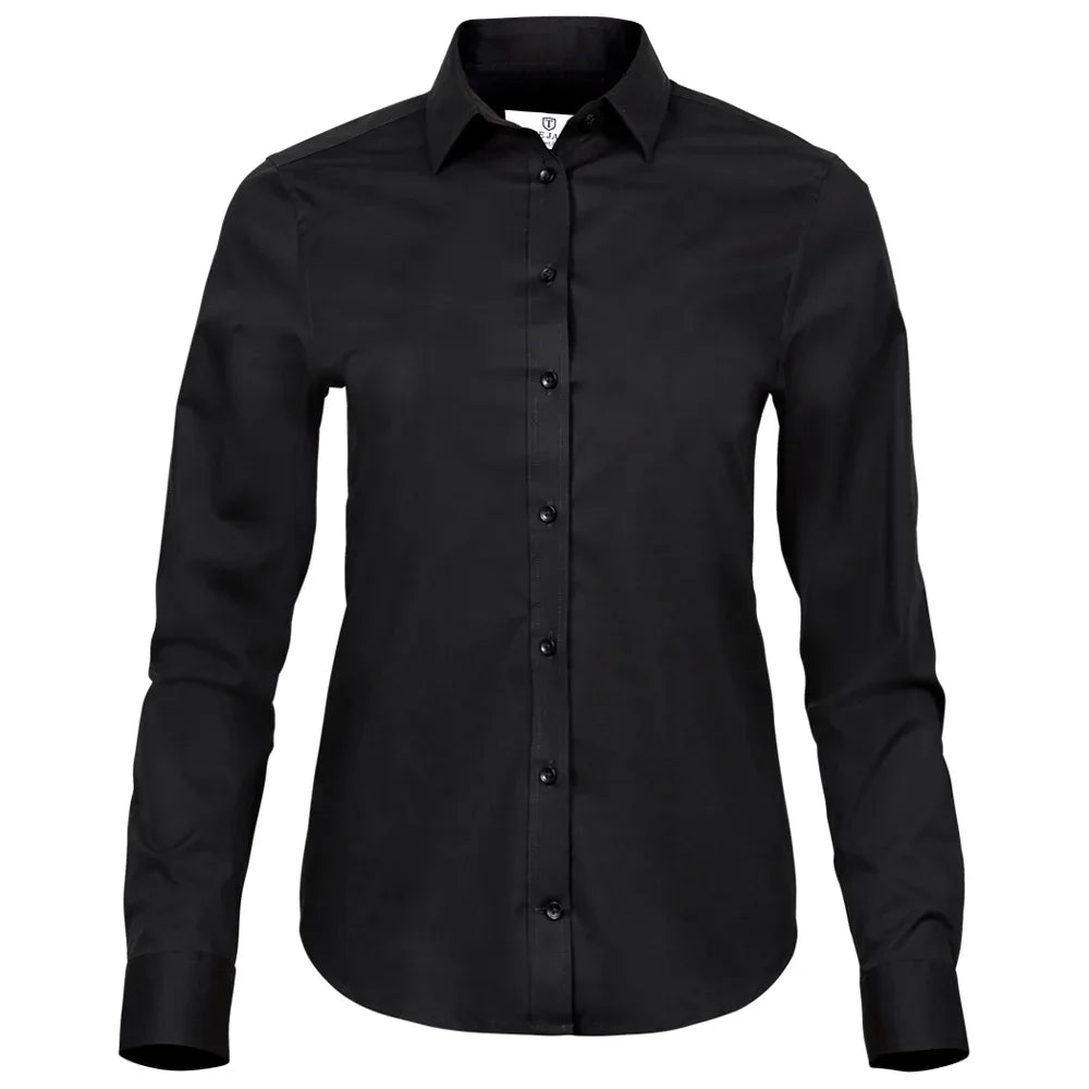Tee Jays 4025 Ladies Stretch Luxury Long Sleeve Poplin Shirt - Bobobiy