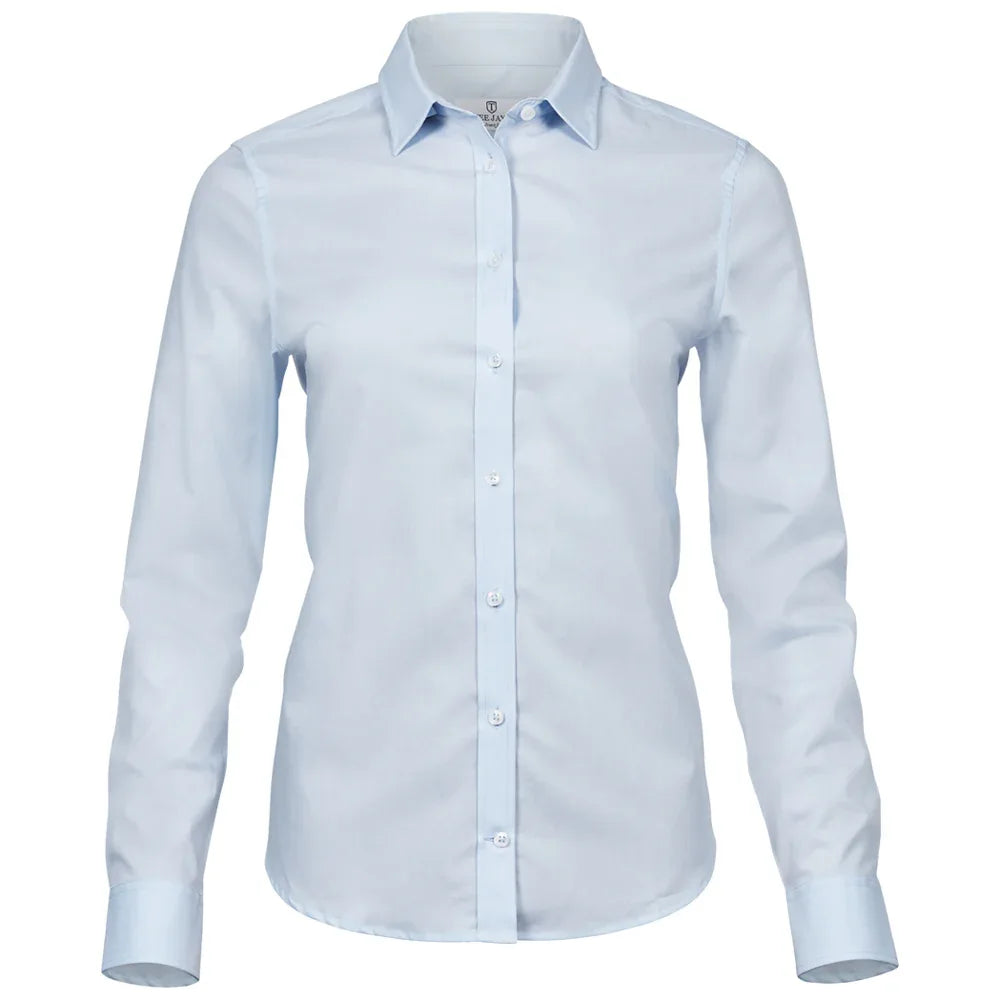 Tee Jays 4025 Ladies Stretch Luxury Long Sleeve Poplin Shirt - Bobobiy