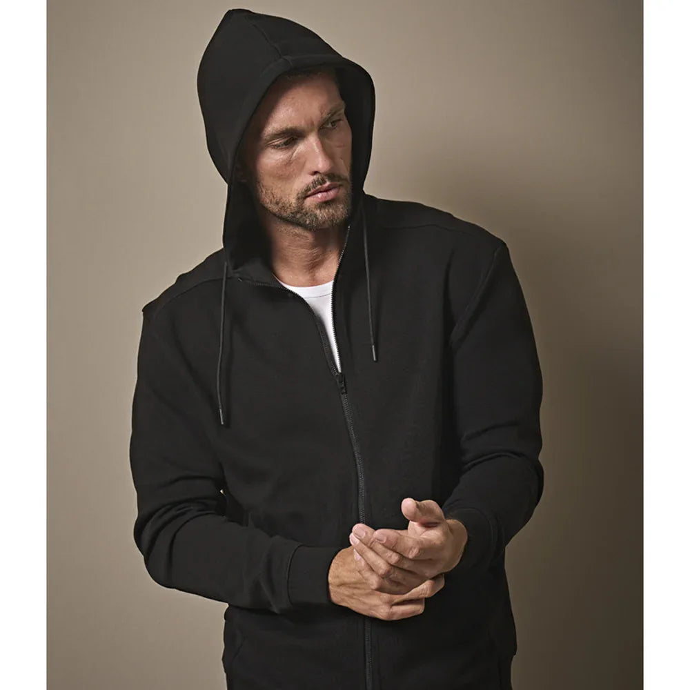 Tee Jays 5508 Ribbed Interlock Hooded Full Zip Sweat - Bobobiy