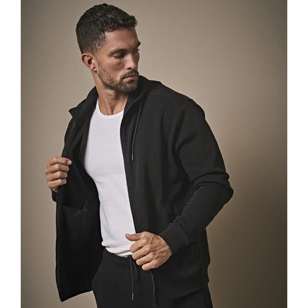 Tee Jays 5508 Ribbed Interlock Hooded Full Zip Sweat