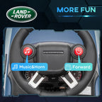 Black steering wheel control panel with music and forward buttons for kids electric car