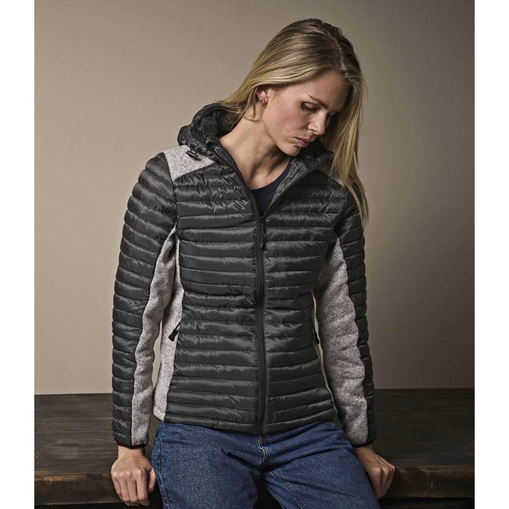 Tee Jays 9611 Ladies Crossover Hooded Padded Outdoor Jacket - Bobobiy