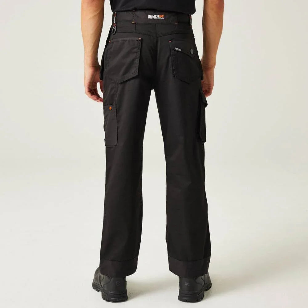 Regatta TRJ387 Incursion Holster Pocket Trousers Black / 36" Waist / Short Leg - Bobobiy