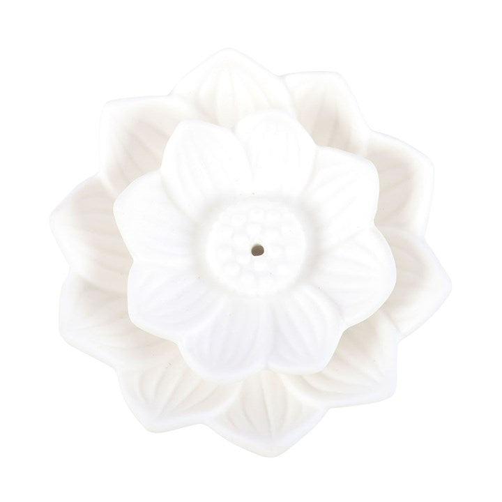 White Lotus Flower Incense Stick Holder