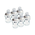 Tommee Tippee baby bottle set, 6 clear 260 ml bottles with anti-colic teats