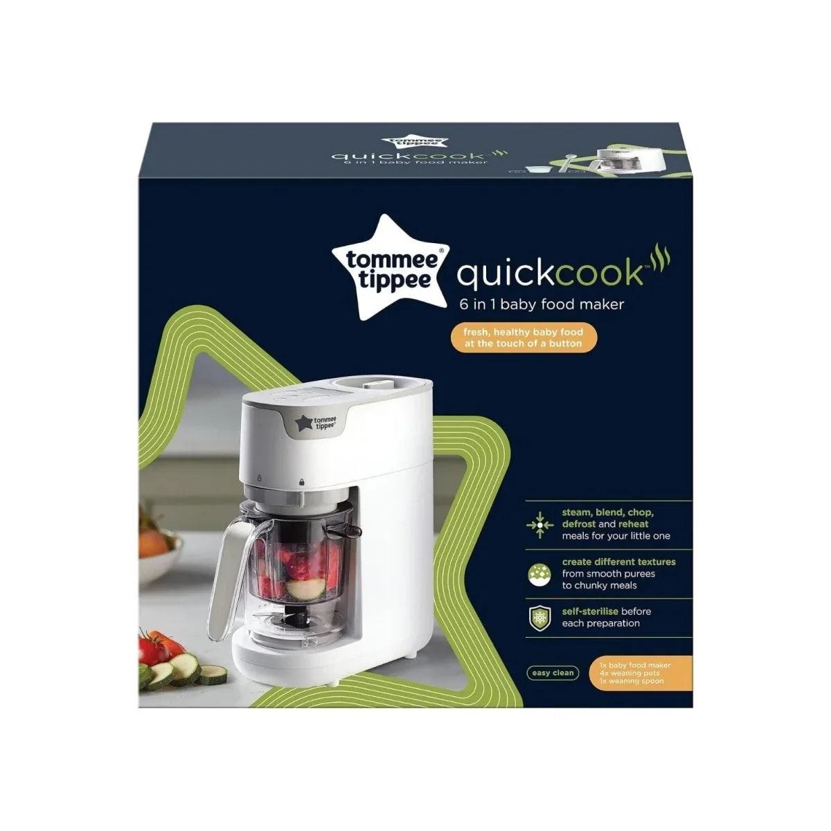 Quick-Cook 6-in-1 baby food maker retail box with product image