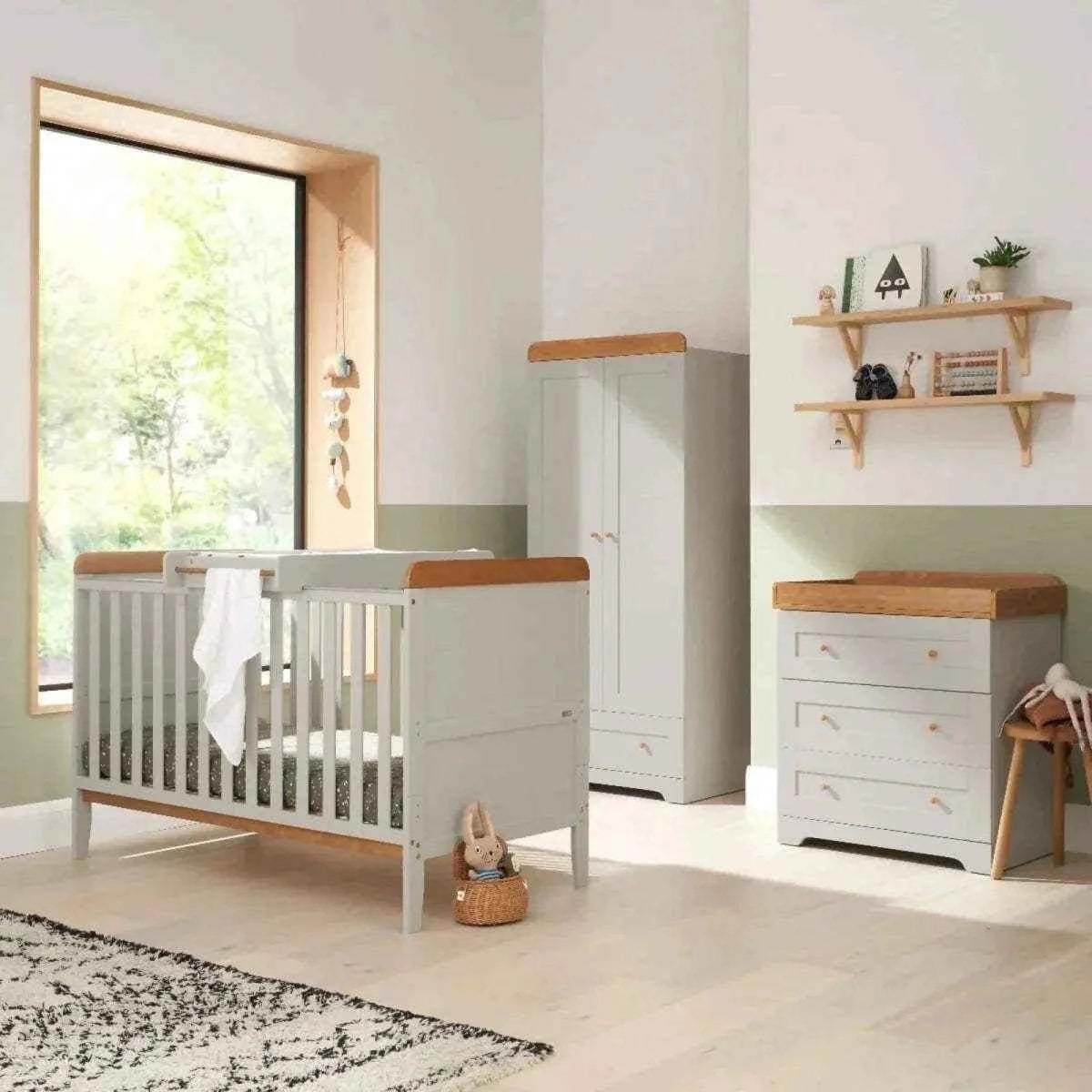 Tutti Bambini Rio 3 pcs Room Set - Dove Grey/Honey Oak