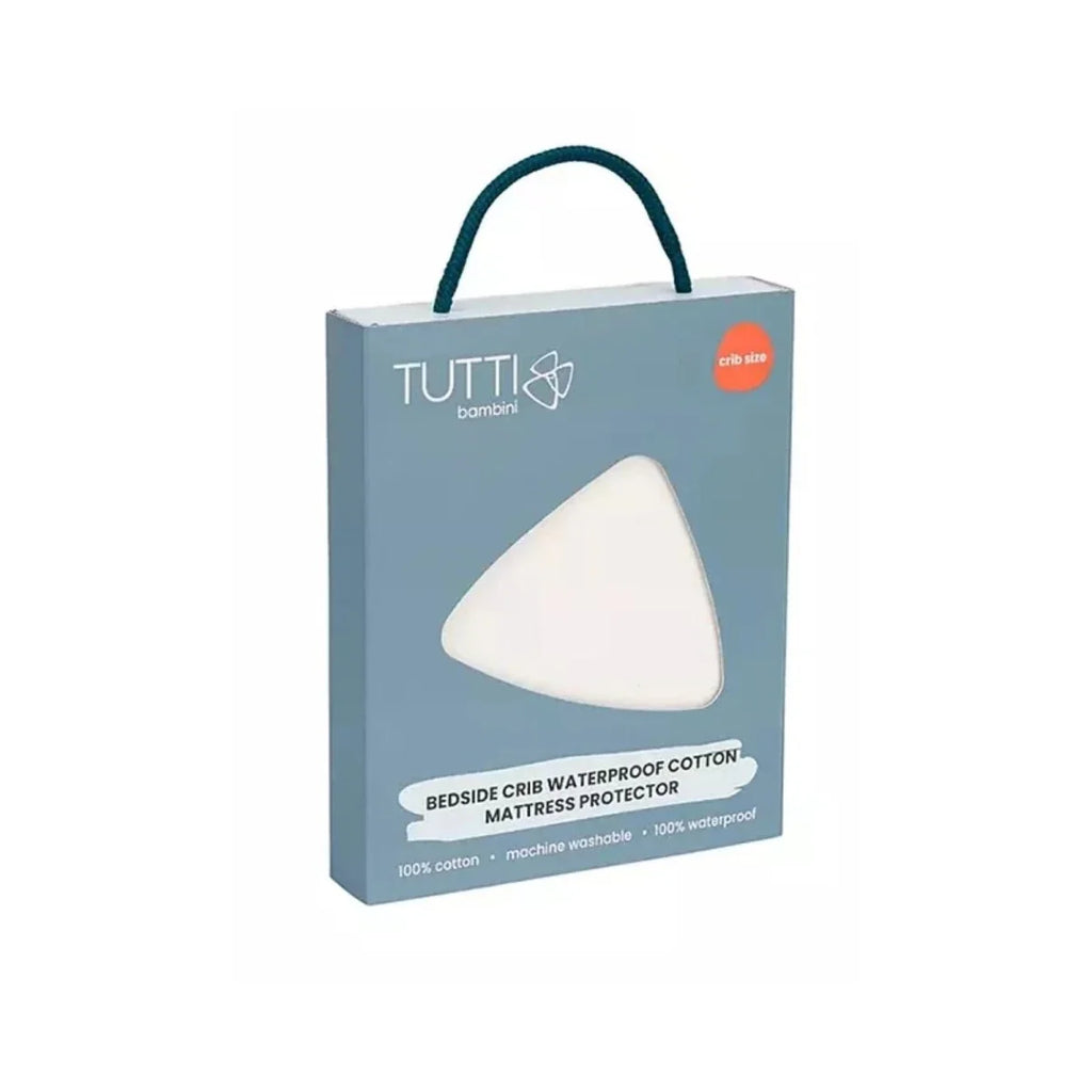 Tutti Bambini bedside crib waterproof cotton mattress protector retail box.