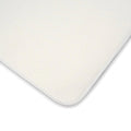 Breathable bedside crib mattress topper protector, cream knitted fabric corner edge