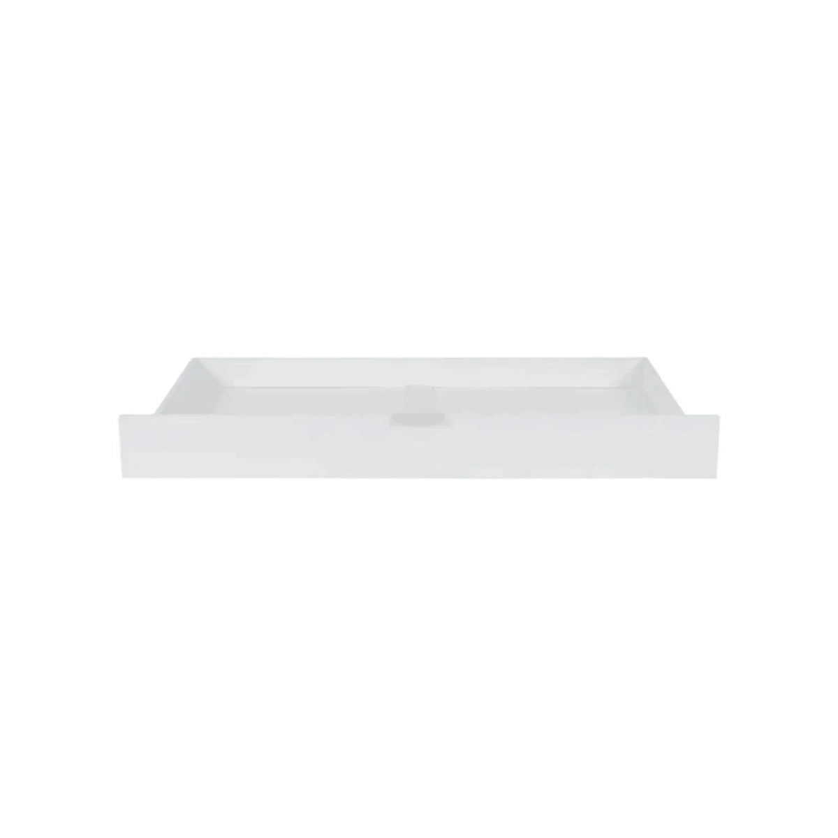 White underbed drawer with shallow tray and raised front lip