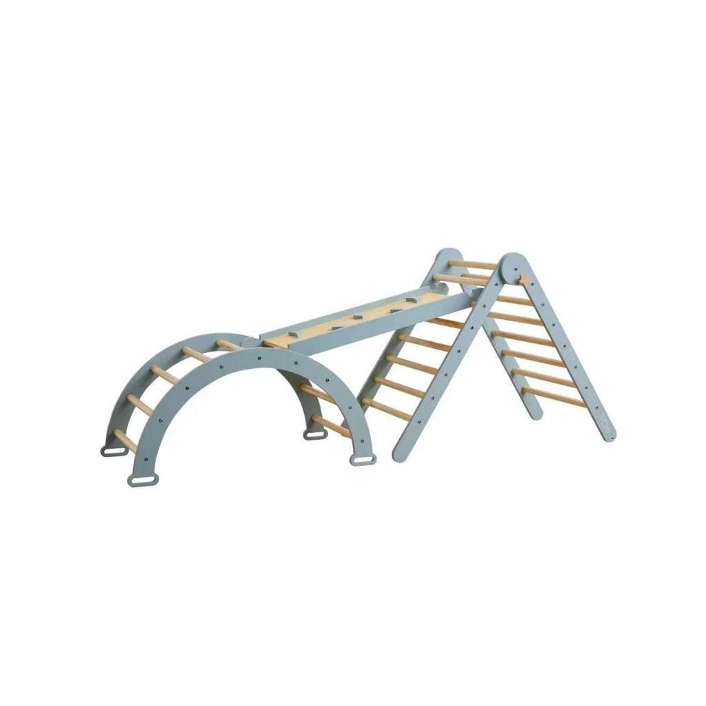 Ocean stone Pikler climbing frame with wooden ladder and arched supports
