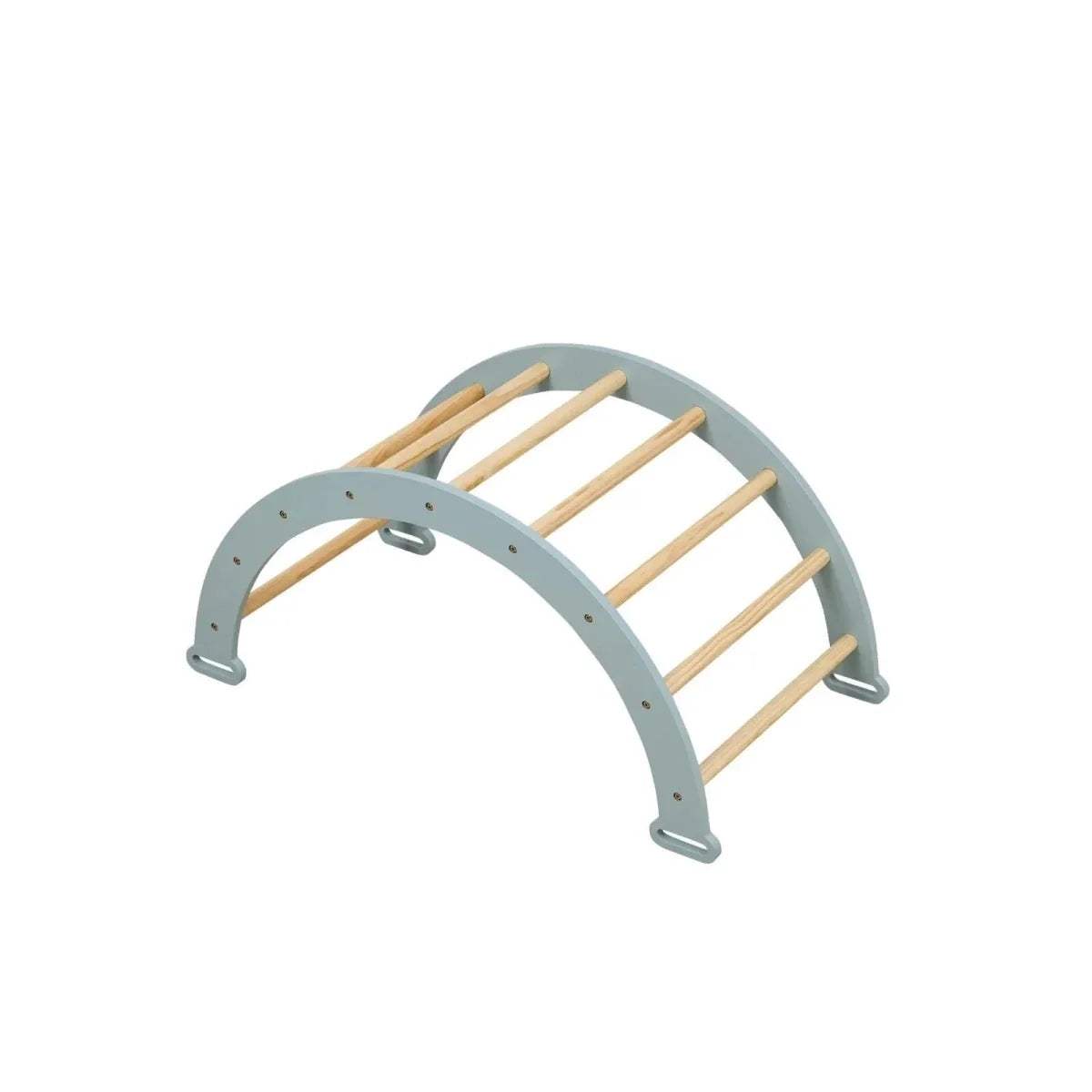 Ocean stone arched base with wooden ladder rungs for Pikler climbing frame