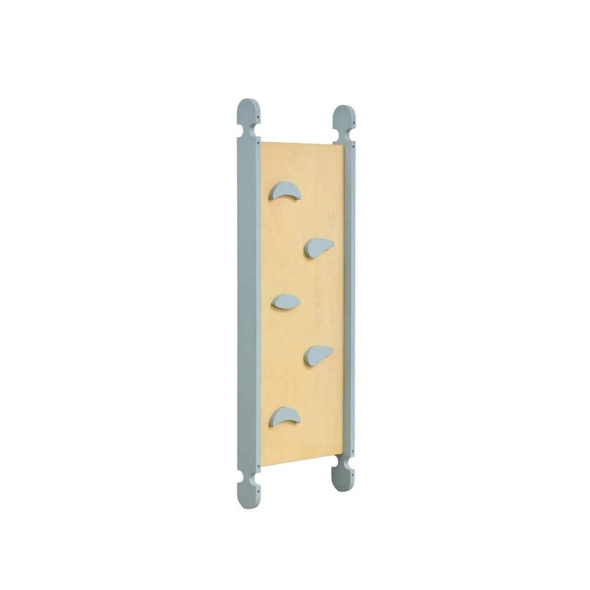 Ocean stone padded climbing wall panel with curved cutouts for Pikler frame