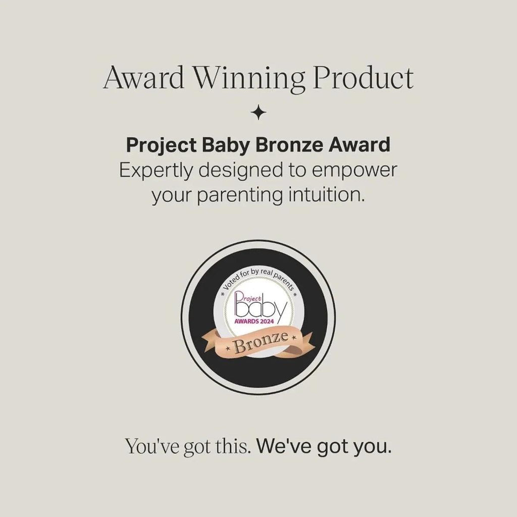Bronze award seal reading “Project Baby Bronze Award” for baby bottles