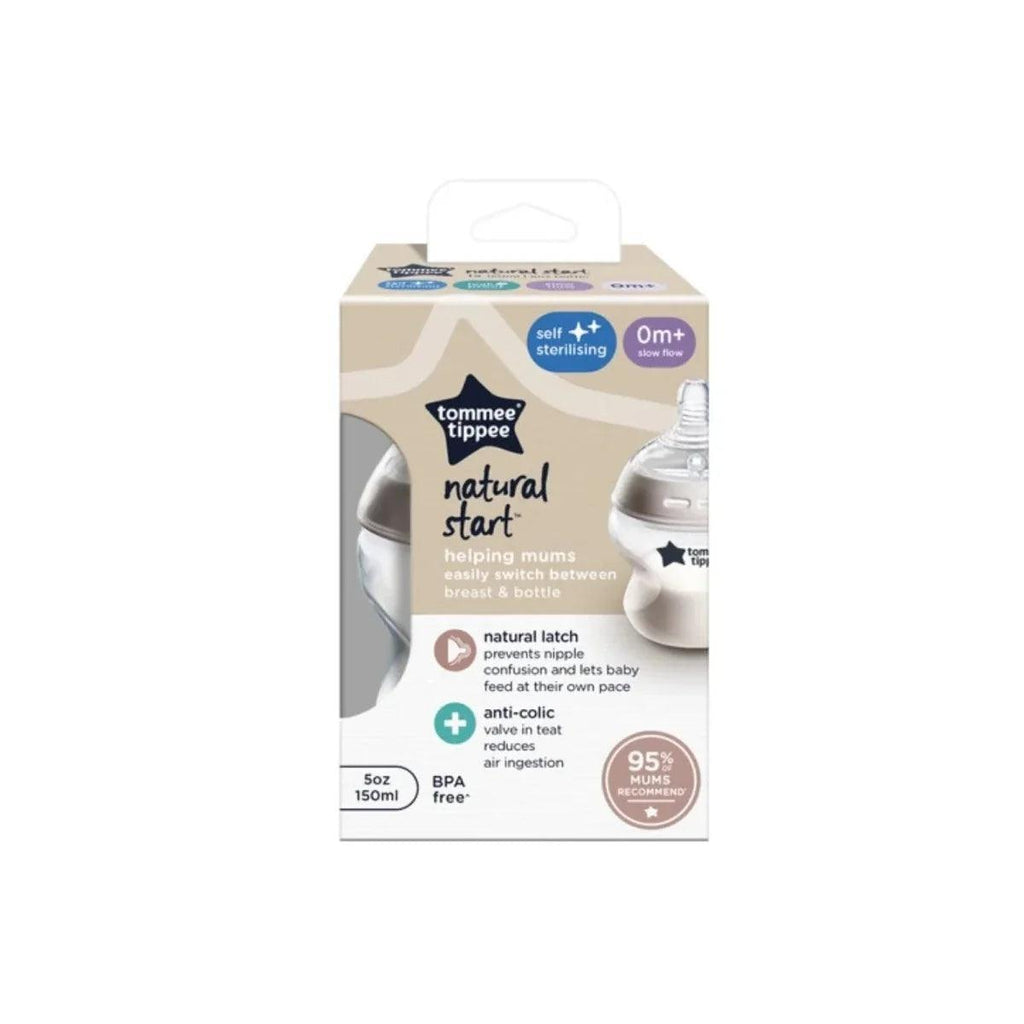Tommee Tippee Natural Start baby bottle 150 ml box with extra-slow flow teat